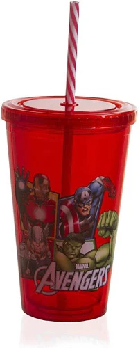 COPO CANUDO MARVEL AVENGERS 500ML