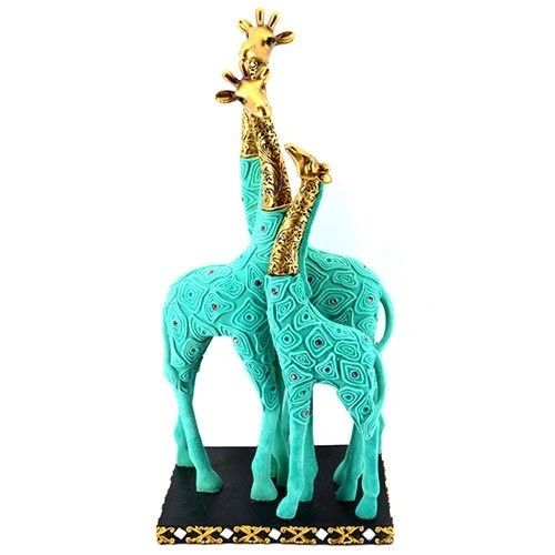 ESCULTURA TREVISAN FAMILIA GIRAFA JADE