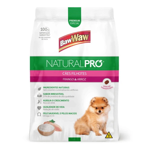ALIMENTO PARA CÃES FILHOTES BAW WAW PRO ALIMENTO FRANGO E ARROZ 6KG