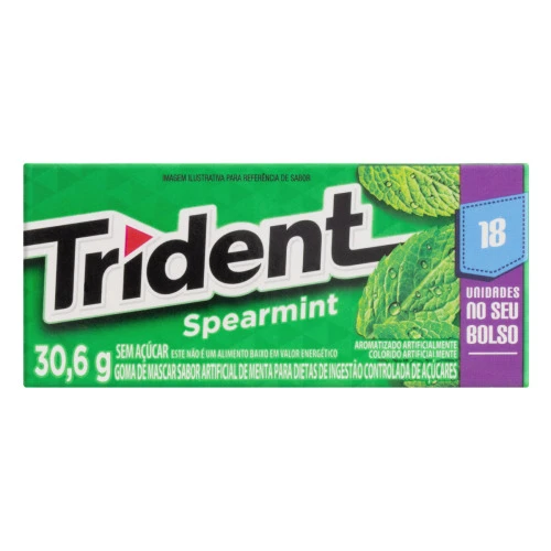 GOMA DE MASCAR TRIDENT SPEARMINT (18 UNIDADES) 30,6G