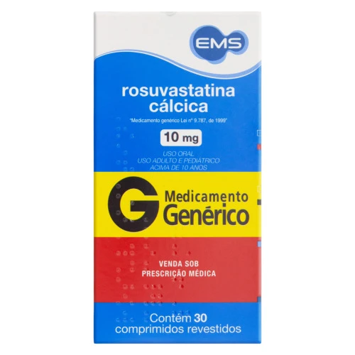 ROSUVASTATINA CÁLCICA 10MG EMS CAIXA 30 COMPRIMIDOS REVESTIDOS
