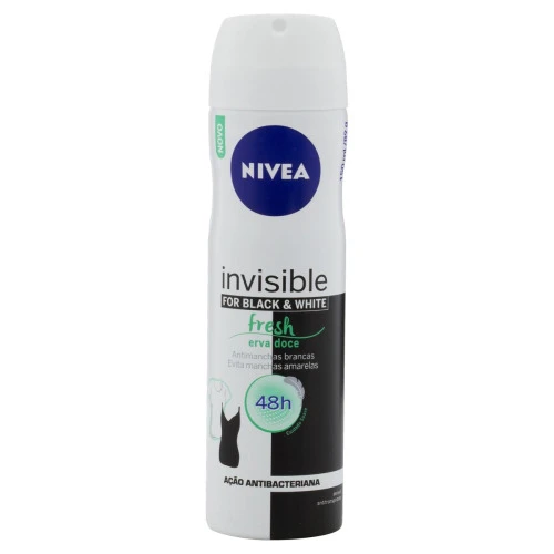ANTITRANSPIRANTE AEROSSOL INVISIBLE BLACK WHITE FRESH ERVA DOCE NIVEA 150ML