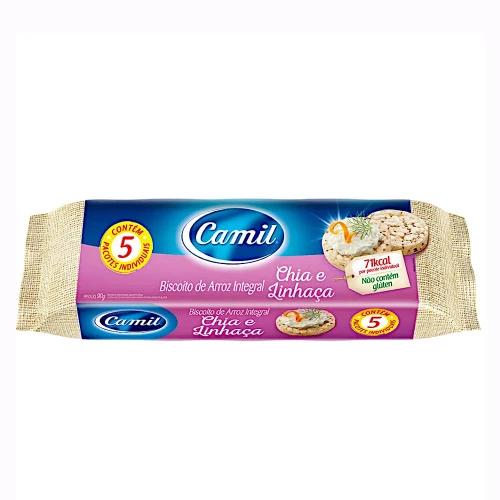 BISCOITO DE ARROZ CHIA E LINHAÇA CAMIL 90G