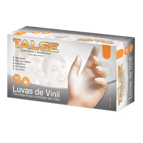 LUVA SEM AMIDO P 100 UN VINIL TALGE