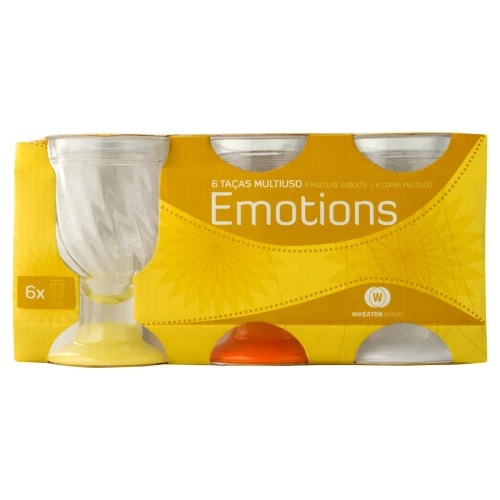CONJUNTO TAÇA MULTIUSO TRANSPARENTE VIDRO 225ML WHEATON EMOTIONS 6 UNIDADES