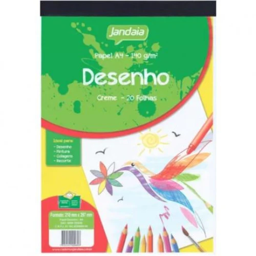 BLOCO DE PAPEL CANSON 20 FOLHAS 140G JANDAIA