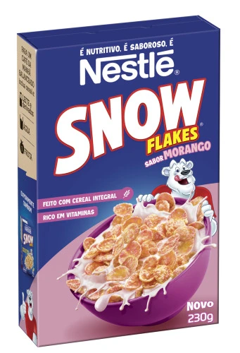 CEREAL MATINAL MORANGO NESTLÉ SNOW FLAKES CAIXA 230G