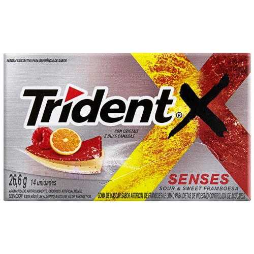 GOMA DE MASCAR TRIDENT X SENSES FRAMBOESA 26G