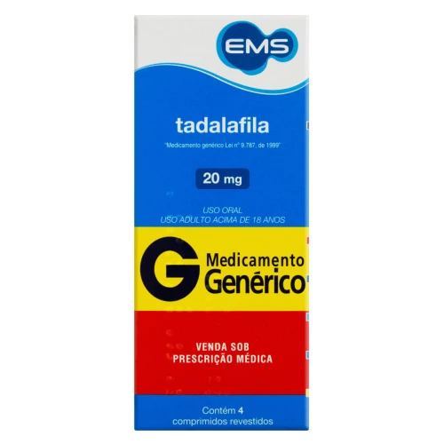 TADALAFILA 20MG EMS CAIXA 4 COMPRIMIDOS REVESTIDOS