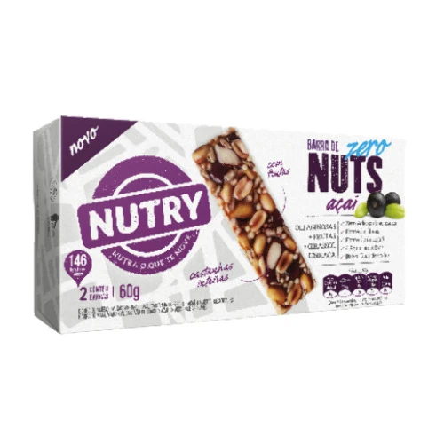 BARRA DE CEREAIS NUTRY NUTS ZERO AÇAÍ 30G