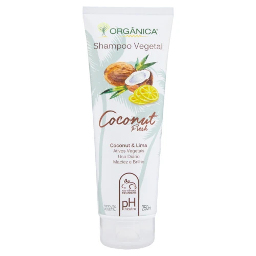 SHAMPOO VEGETAL ORGÂNICA COCONUT FRESH BISNAGA 250ML
