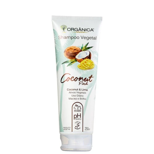 SHAMPOO VEGETAL ORGÂNICA COCONUT FRESH BISNAGA 250ML