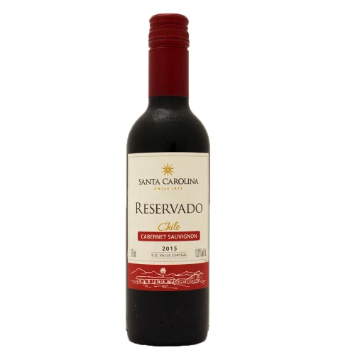VINHO TINTO CHILENO SANTA CAROLINA RESERVA CABERNET SUAVIGNON 375ML