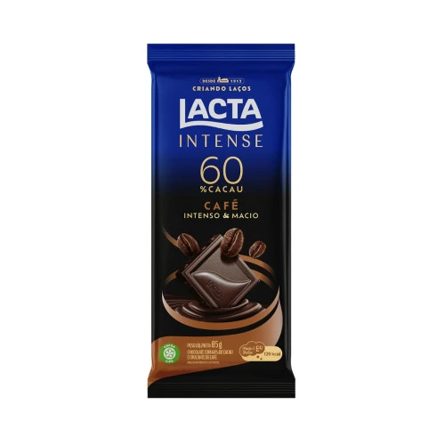 CHOCOLATE LACTA INTENSE 60% CACAU CAFÉ 85G