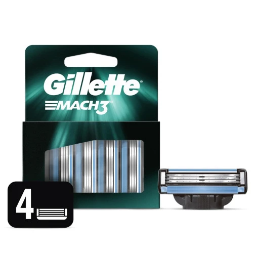 CARGA PARA APARELHO DE BARBEAR GILLETTE MACH3 4 UNIDADES