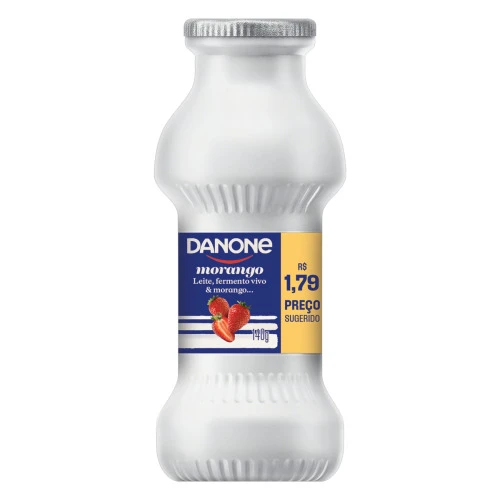 IOGURTE PARCIALMENTE DESNATADO MORANGO DANONE FRASCO 140G