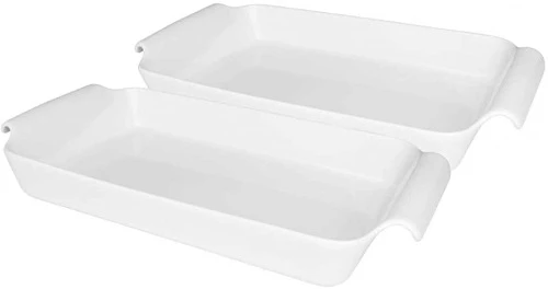 DUAS TRAVESSAS REFRATÁRIAS RASAS PORCELANA 33X18CM OXFORD