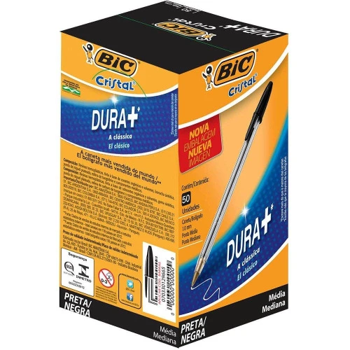 CANETA BIC CRISTAL PRETA CAIXA C/50