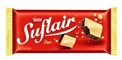 CHOCOLATE AO LEITE AERADO E BRANCO DUO NESTLÉ SUFLAIR PACOTE 80G