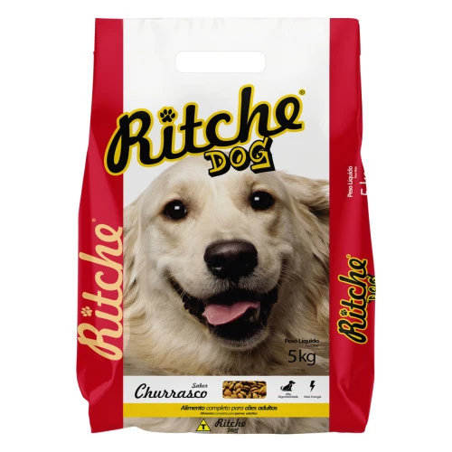 ALIMENTO PARA CÃES ADULTOS CHURRASCO RITCHE DOG PACOTE 5KG