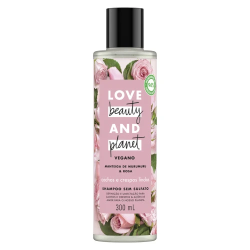 SHAMPOO LOVE BEAUTY PLANET CACHOS E CRESPOS LINDOS FRASCO 300ML