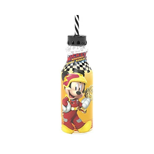 GARRAFA COM CANUDO MICKEY MOUSE 500ML PLASÁTIL RETRÔ