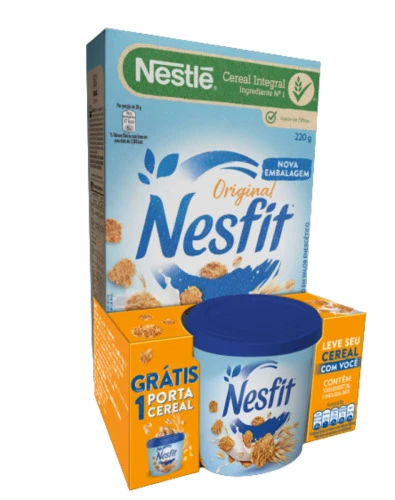 KIT CEREAL MATINAL ORIGINAL NESFIT 220G GRÁTIS PORTA CEREAL