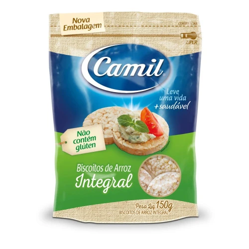BISCOITO ARROZ CAMIL 150G INTEGRAL