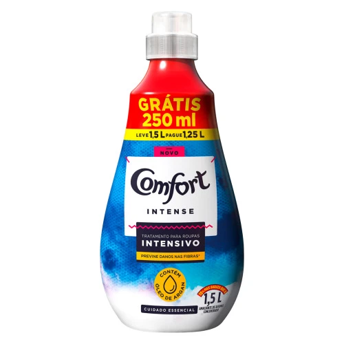 AMACIANTE DE ROUPA CONCENTRADO INTENSIVO CUIDADO ESSENCIAL COMFORT INTENSE FRASCO LEVE 1 5L PAGUE 1