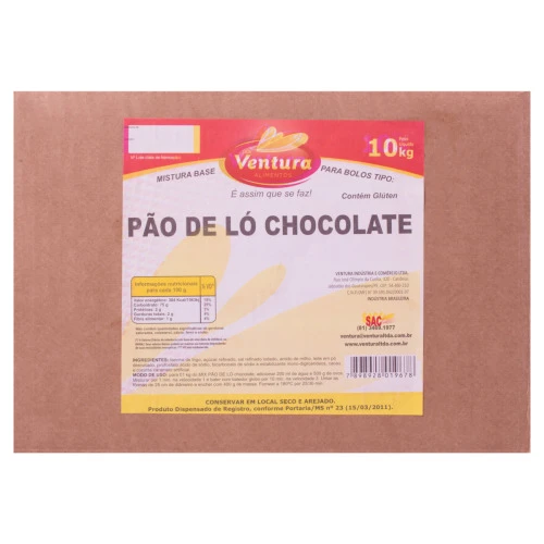 MISTURA PARA PÃO DE LÓ CHOCOLATE VENTURA CAIXA 10KG