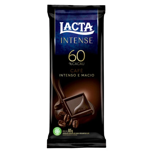 CHOCOLATE 60 CACAU CAFÉ LACTA INTENSE PACOTE 85G