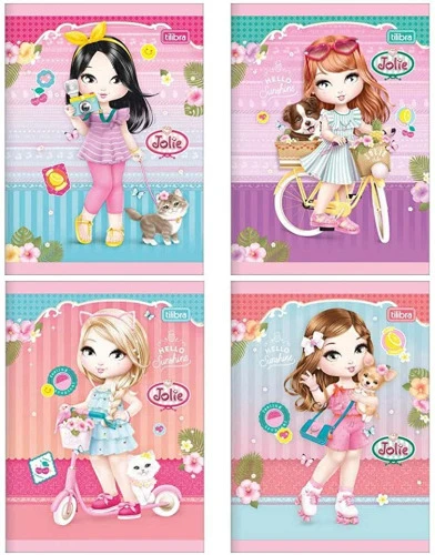 CADERNO BROCHURA 1 4 JOLIE CAPA DURA 96 FOLHAS TILIBRA