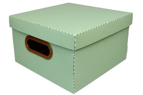 CAIXA ORGANIZADORA LINHO PROTEA VERDE LARG X COMPR ALT 25X25X15CM PEQUENA