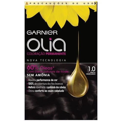 TINTURA PERMANENTE GARNIER OLIA 1 0 PRETO PROFUNDO TINTURA GARNIER OLIA 1 0 PRETO PROFUNDO