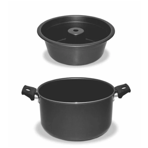 CONJUNTO FORMA DE PUDIM BANHO MARIA GRAFITE MTA 8968