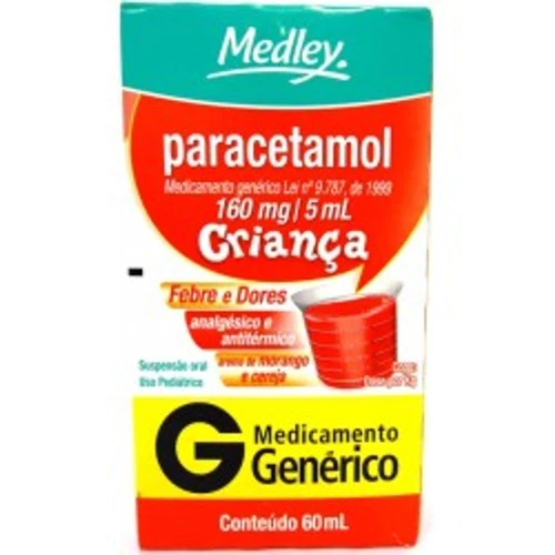 PARACETAMOL 160MG ML GENÉRICO MEDLEY 60ML SUSPENSÃO