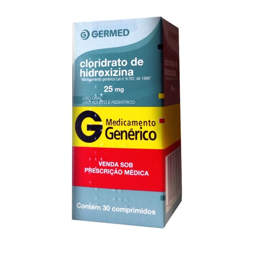 CLORIDRATO DE HIDROXIZINA 25 MG 30 COMPRIMIDOS GERMED PHARMA GENÉRICO