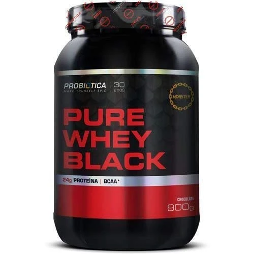 PURE WHEY BLACK 900G CHOCOLATE PROBIOTICA