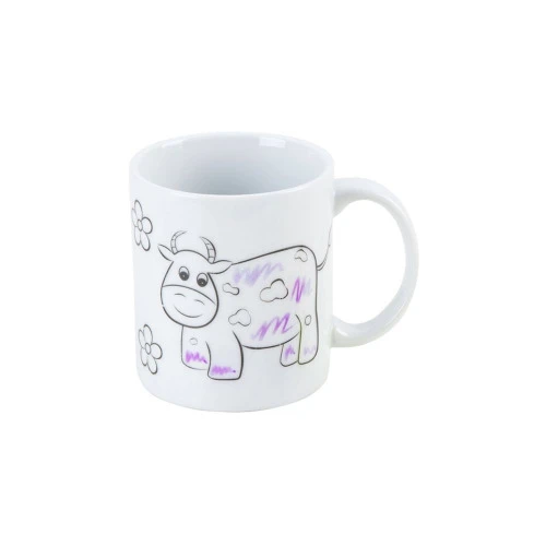 CANECA PORCELANA VACA PARA PINTAR COM CANETINHA