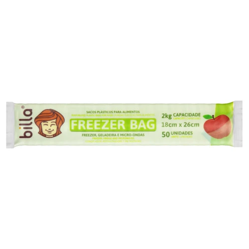 SACO PLÁSTICO FREEZER BAG 2KG BILLA 50 UNIDADES