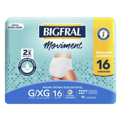 ROUPA ÍNTIMA BIGFRAL MOVIMENT UNISSEX G XG COM 16