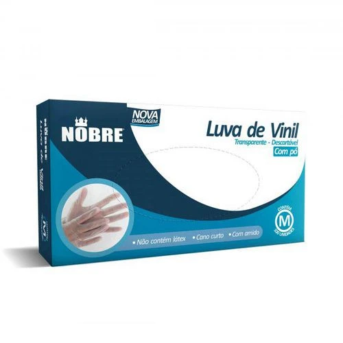 LUVA VINIL COM TALCO NOBRE M COM 100
