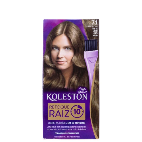 TINTURA COLORAÇÃO KOLESTON 71 RETOQUE RAIZ LOURO CINZA MÉDIO