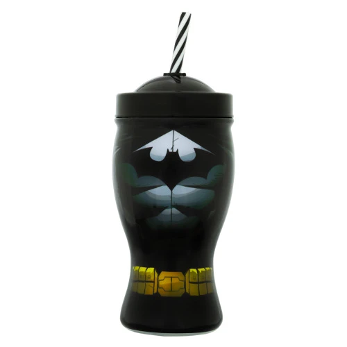 COPO TAÇA COM CANUDO BATMAN 660ML PLASÁTIL