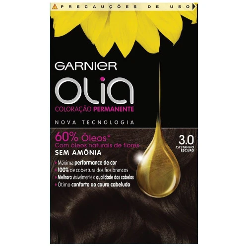 TINTURA PERMANENTE GARNIER OLIA 3 0 CASTANHO ESCURO