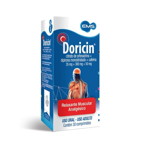 DIPIRONA  ORFENADRINA  CAFEÍNA DORICIN 30 COMPRIMIDOS