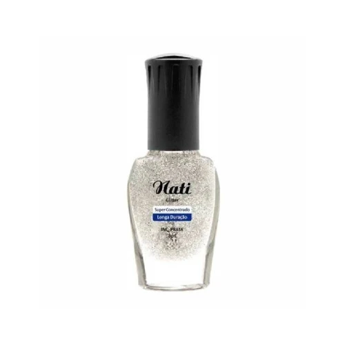 ESMALTE PASSE NATI GLITER INCOLOR COM PRATA 8ML