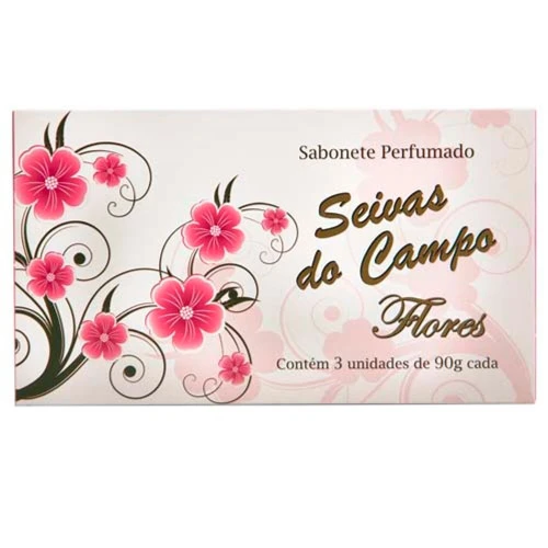 KIT SABONETE SEIVAS DA NATUREZA FLORES 90G 3 UNIDADES