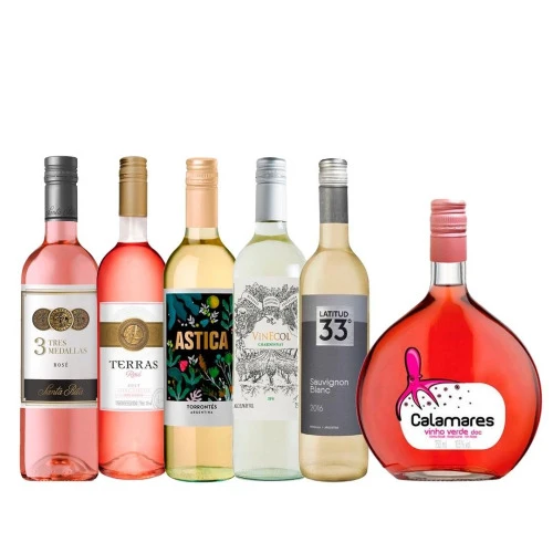 KIT VINHOS AMANTES DE VINHOS BRANCOS E ROSÉS 06 UNIDADES
