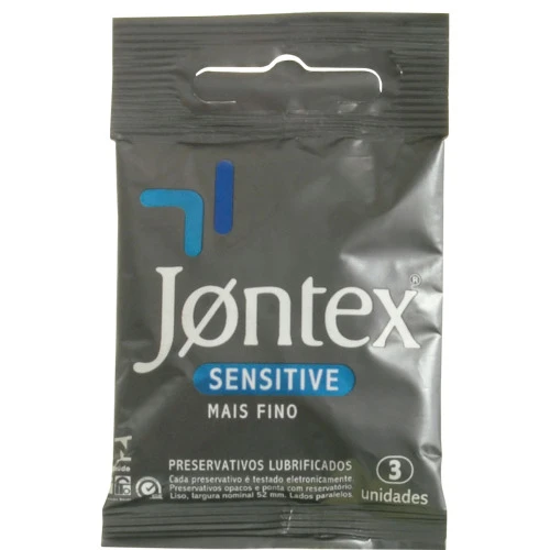PRESERVATIVO LUBRIFICADO JONTEX SENSITIVE COM 3 UNIDADES